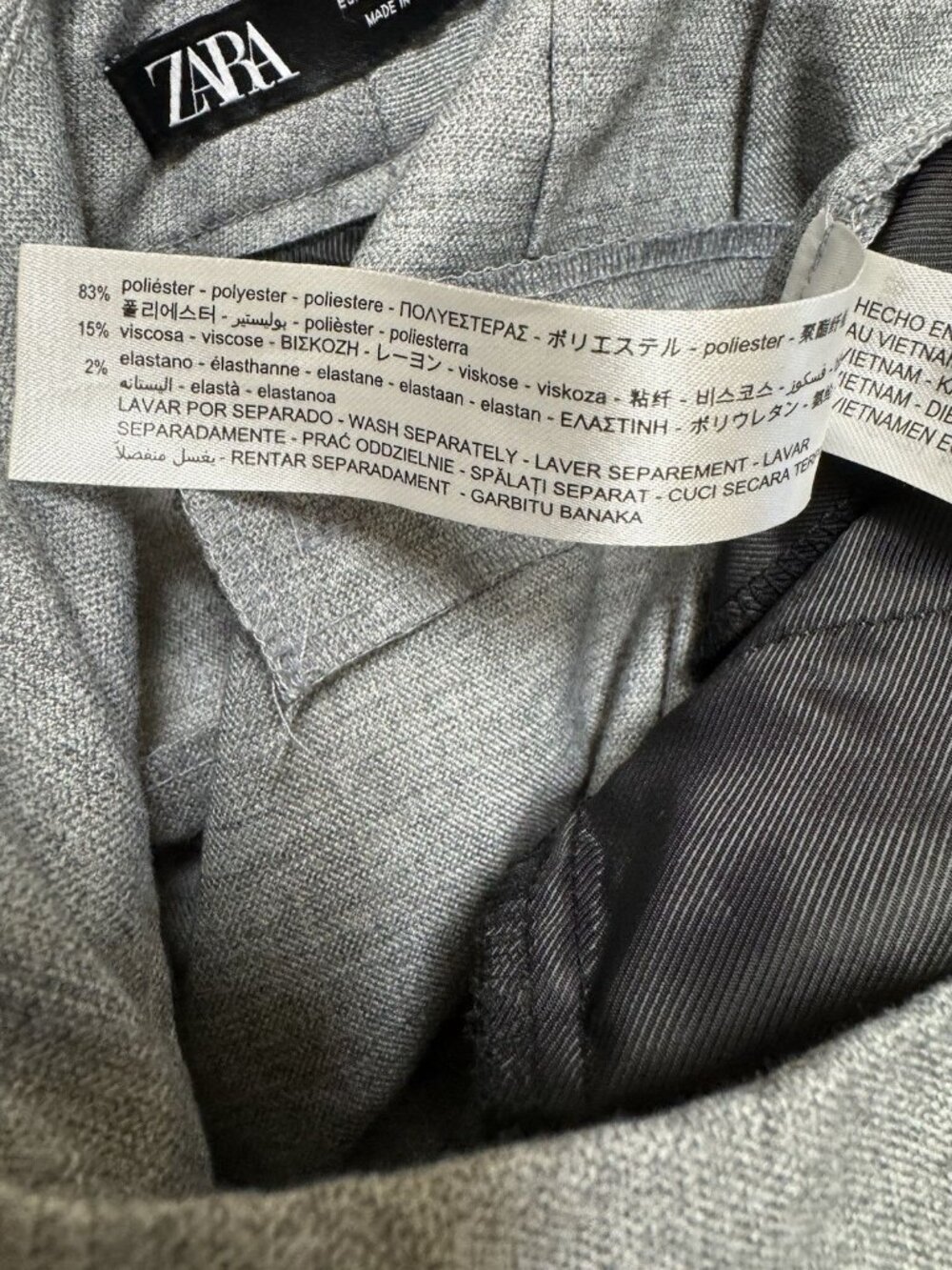 Zara High Waisted Dress Pants Gray Cropped Trouser Womens Small - Picture 4 of 4